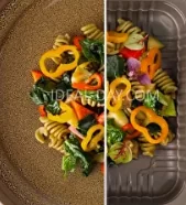 Фузили из полбы, овощное рагу