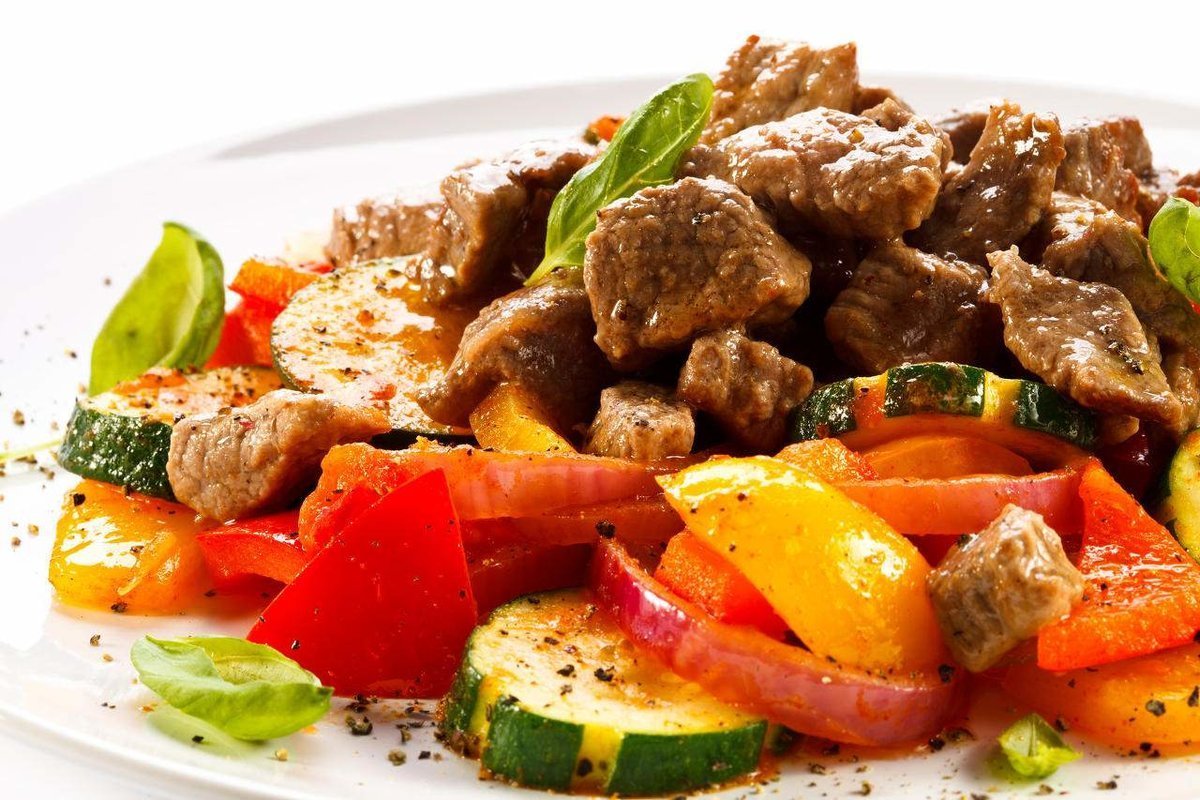 Соевое мясо с овощами